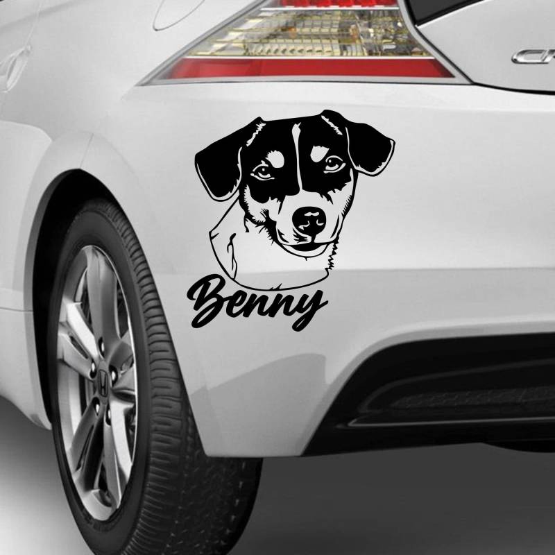 myrockshirt Jack Russel Terrier Aufkleber Wunschname Autoaufkleber Autosticker Sticker von myrockshirt