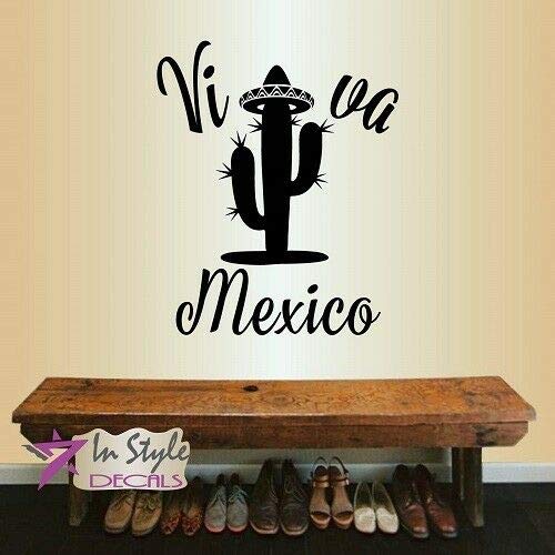 myrockshirt Kaktus mit Schriftzug ca 45cm Viva Mexico Sombrero Wandtattoo Aufkleber Sticker Autoaufkleber Profi-Qualität Sticker UV-fest von myrockshirt