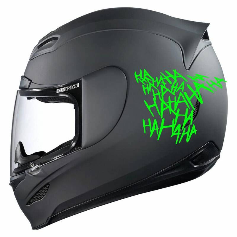 myrockshirt Motorradhelm Aufkleber Hahaha lachen Joker Aufkleber Sticker Autoaufkler Freie Farbwahl Vinyl von myrockshirt