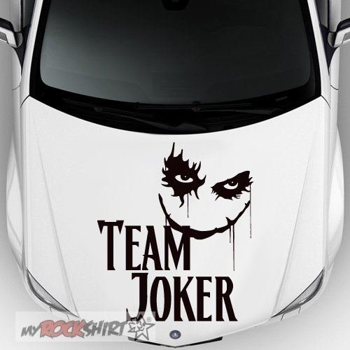 myrockshirt Team Joker 80x60 cm Aufkleber, Sticker, Autoaufkleber - Rot (red) und Schwarz (black), Vinyl, Cartoon, Outdoor, Auto, Lack, Scheibe, Tuning, Racing von myrockshirt