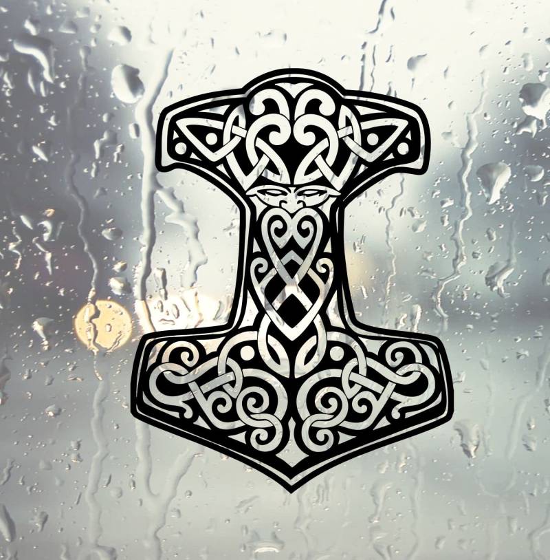 myrockshirt Thors Hammer Hammer Thor Aufkleber Wikinger Nordic Viking Skandinavien Sticker von myrockshirt