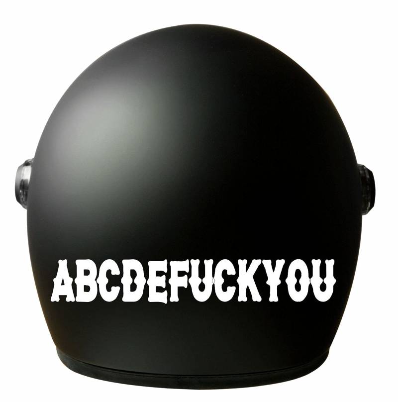 myrockshirt abcdefuckyou Fuck You 2 x Aufkleber f. Helm Motorrad Motorradhelm Bike Biker Sticker von myrockshirt