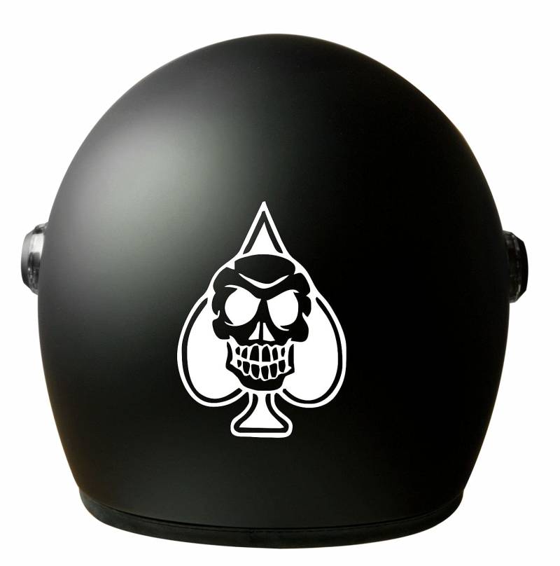 myrockshirt herzhaft Totenkopf Ace of Spades 2 x Aufkleber f. Helm Motorrad Motorradhelm Bike Biker Sticker von myrockshirt