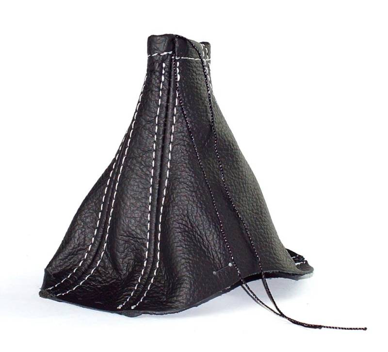 Schaltmanschette Schaltsack Sack Schwarz Faden Weiß Echt Leder Automatik myshopx SA138 von myshopx