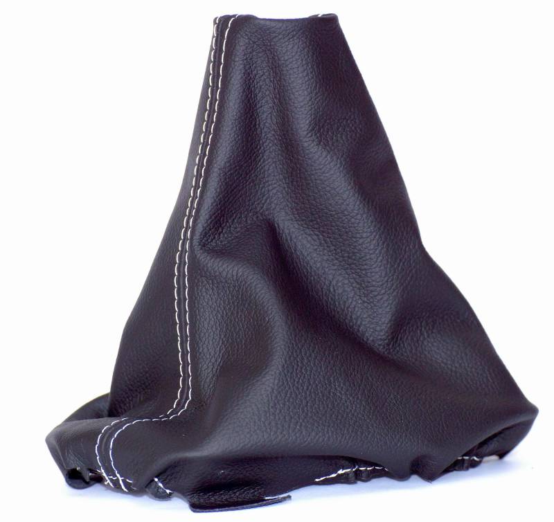 Schaltmanschette Schaltsack Sack Schwarz Faden Weiß Echt Leder myshopx SA47 von myshopx