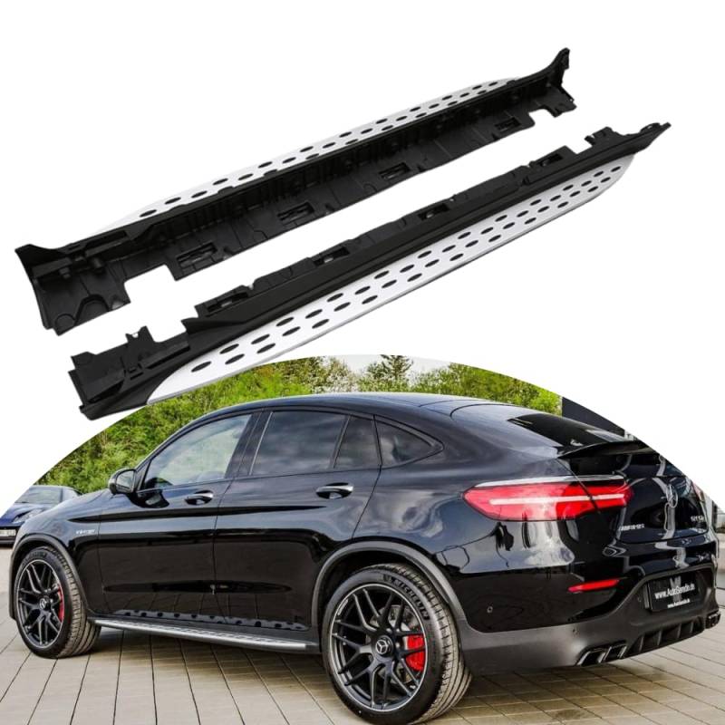 Trittbretter für Mercedes Benz GLC Coupe C253 2016–2021 Trittbrett Nerf Bar Factory Style, schwarz/silber von n\a