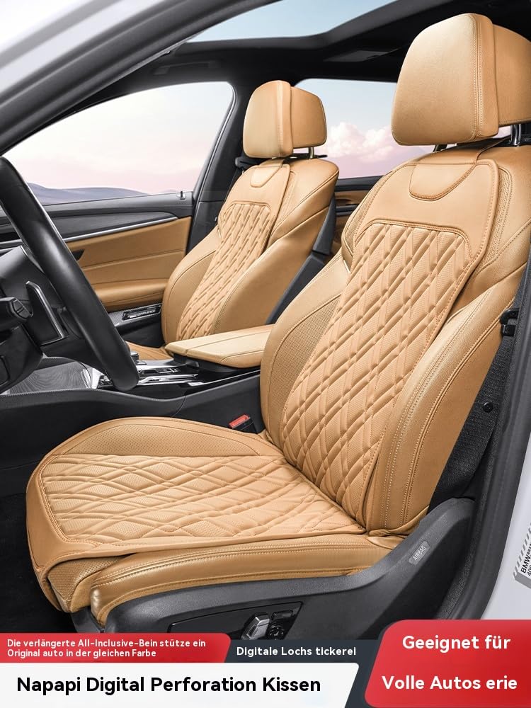 nAutochoose Luxus PU-Leder Autositzbezüge für 98% der Autositze, Schonbezüge für Vordersitze, fortgeschrittenes Autoinnenraumzubehör für Autos und SUVs.Beige 1 Stück von nAutochoose