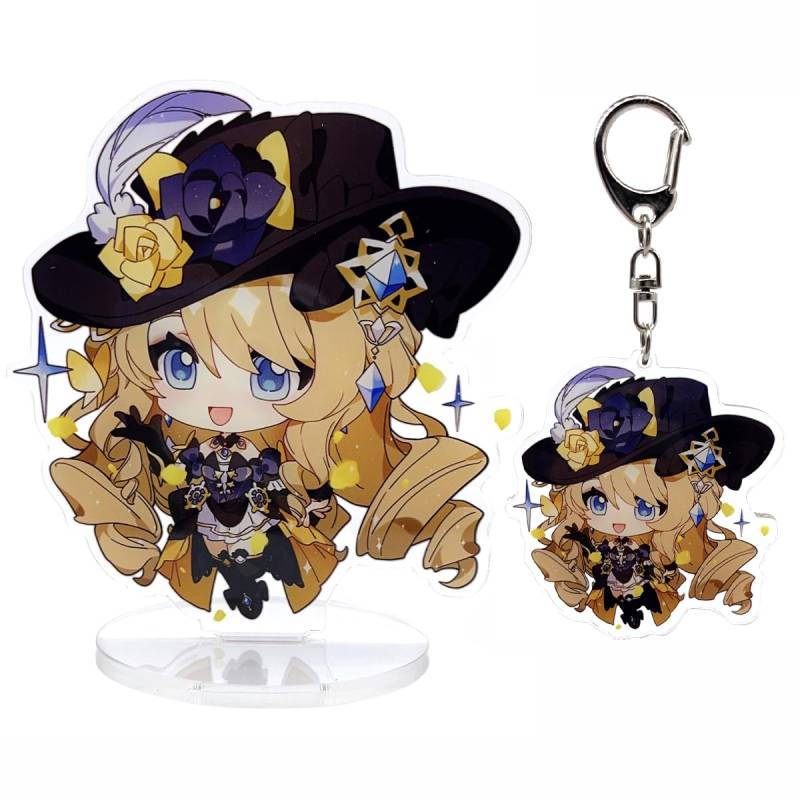 narukami Genshin Impact Cute Character Acrylic Figure Stand and Keychain Set for Game Player or Fans, Navia, Medium von narukami