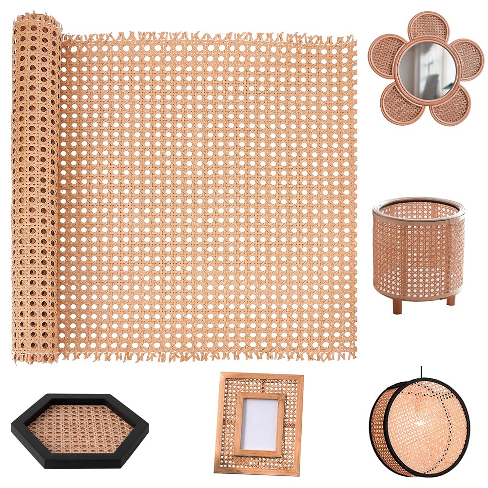 NBEADS 1.5m Langes Rattan-Netzmaterial, Etwa 43.5cm Breites Rohrgeflecht Natürliches Rattan-Gewebe Gewebtes Offenes Netzgeflecht Für DIY-Heimdekor-Rohrstockprojekte von nbeads