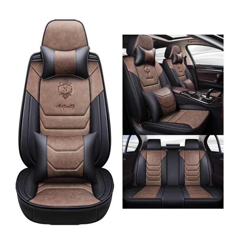 nenyan Autositzbezüge Komplett Set Universal | Schonbezüge für Mercedes-Benz M-Klasse ML 230 W163 ML 320 W163 ML 270 W163 ML 350 W163 | Auto Sitzbezüge Airbag Geeignet, Kaffee Luxus von nenyan