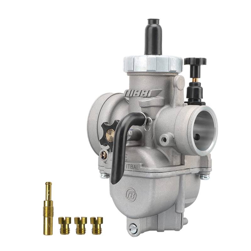 NIBBI Vergaser PE24mm, passt Motorrad Motoren, drei Hauptstrahl und ein langsamer Jet,Mit Carb Jets Fit 125cc-150cc Motorrad Motor für 2/4 Takt ATV Dirt Bike Mini Bike 4 Wheeler Go Kart von nibbi