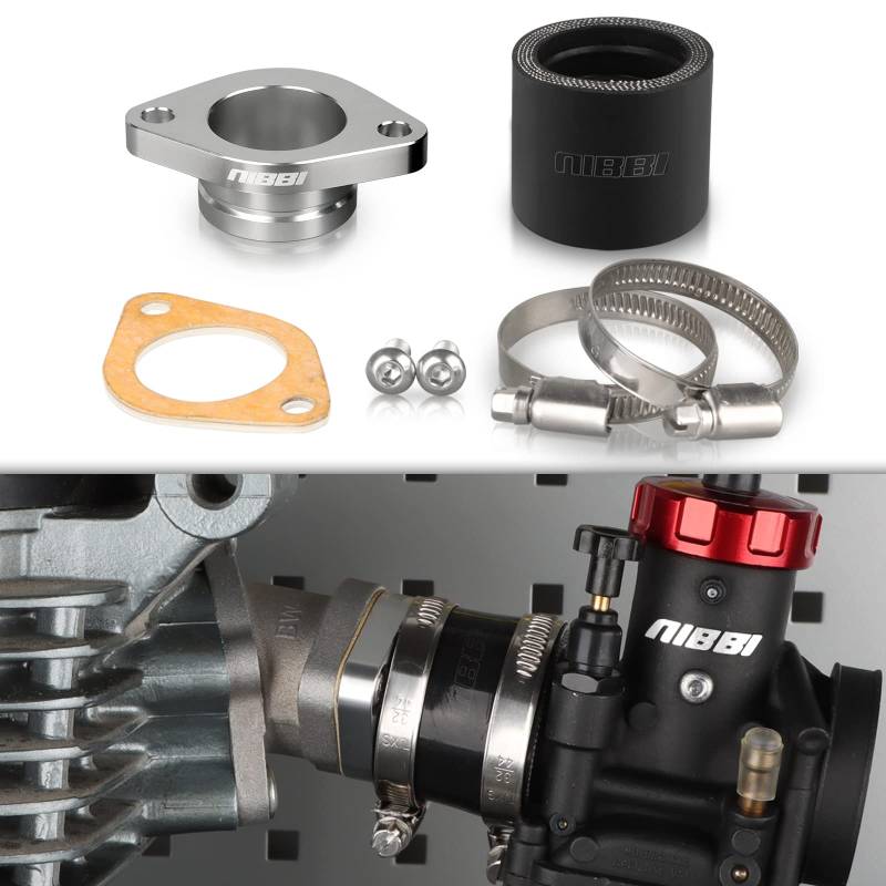 Nibbi CNC Ersatz Orginal Ansaugrohr Horizontal Motor, Hochleistungs Adapter Motorrad Vergaser Adapter Adapter von nibbi