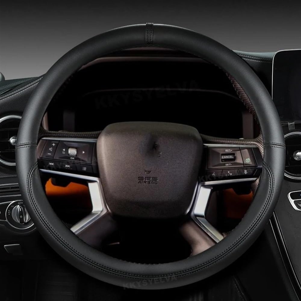 ningqonggongshi Auto Innenraum Tuning Kompatibel mit Mitsubishi für Eclipse für Cross 2017 2018 2019 Auto-Lenkradabdeckung PU-Autozubehör(Black) von ningqonggongshi