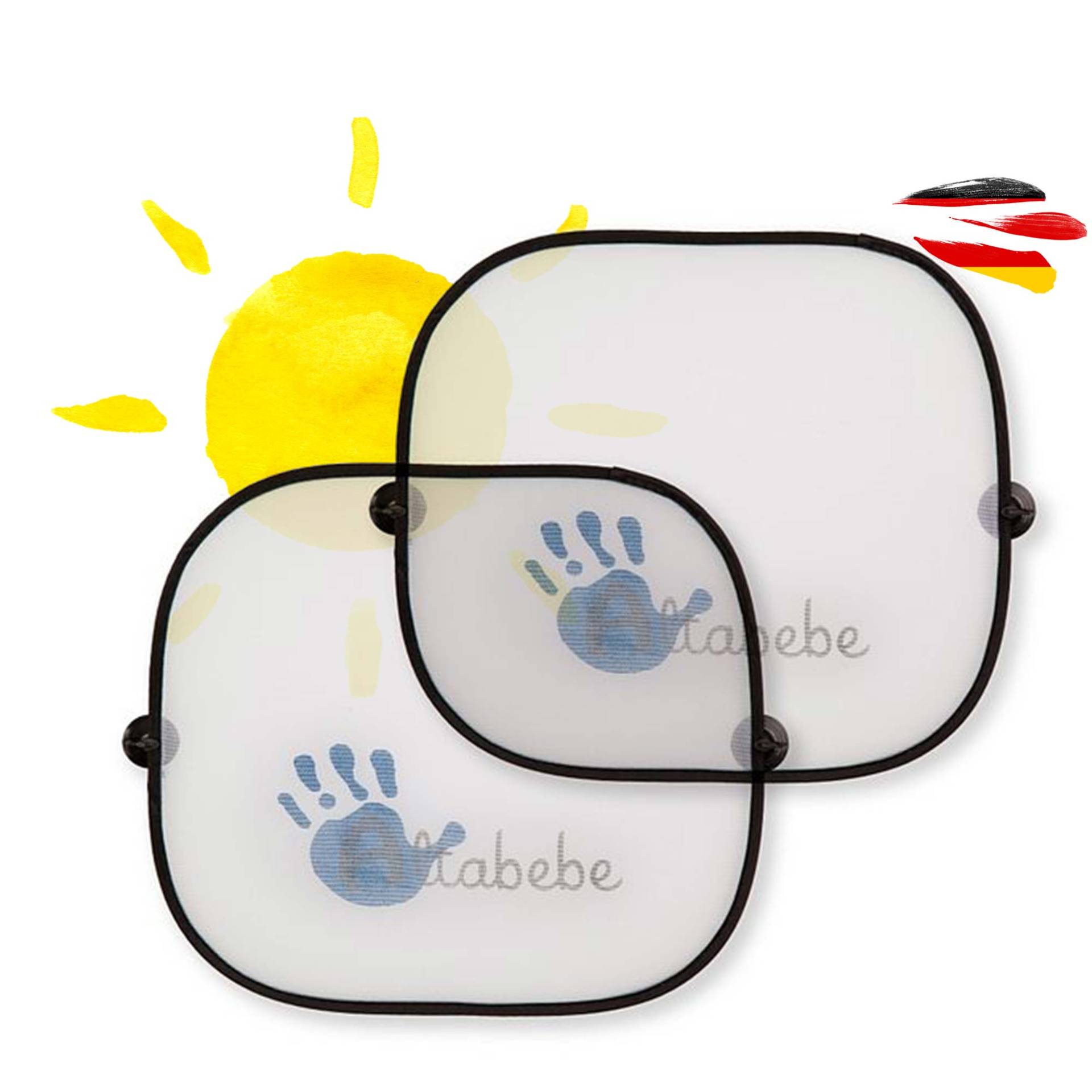 2er Set Sonnenschutz Auto mit UV Schutz UPF für Babys und Kinder, Sonnenschutz für Seitenscheibe mit Saugnapf, Fensterschutz Verdunkelung, Sonnenblende für PKW, Fahrzeug, Protection zum verdunkeln von njoyn