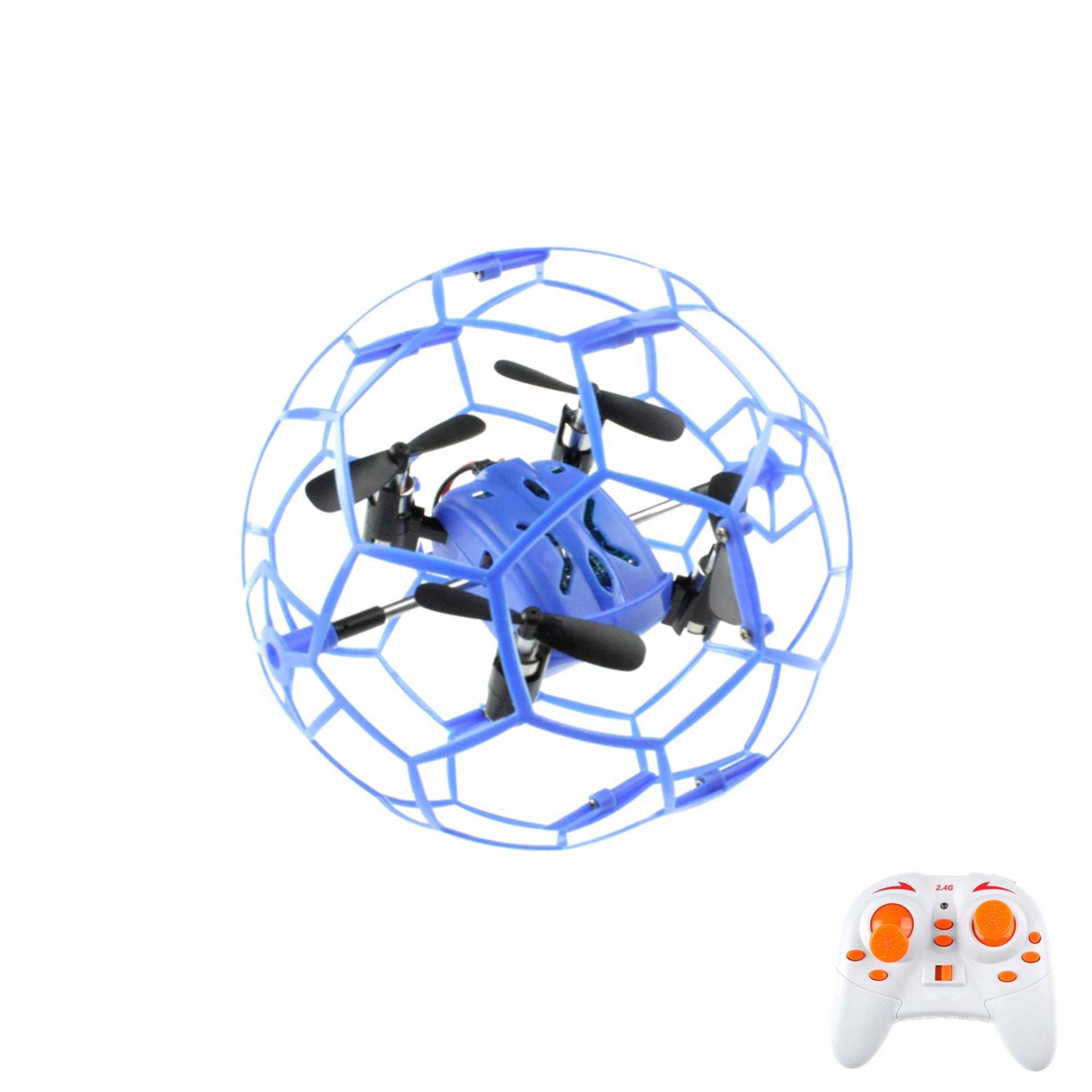 RC ferngesteuerte 4-Kanal Drohne mit Käfig-Schutz, Robustes 6-Achsen 3D Gyro UFO-Modell, 2,4-GHz Ball-Quadcopter Technik, Spielzeug Quadrocopter mit 4 Motoren für Kinder in jungen Jahren u. Erwachsene von njoyn