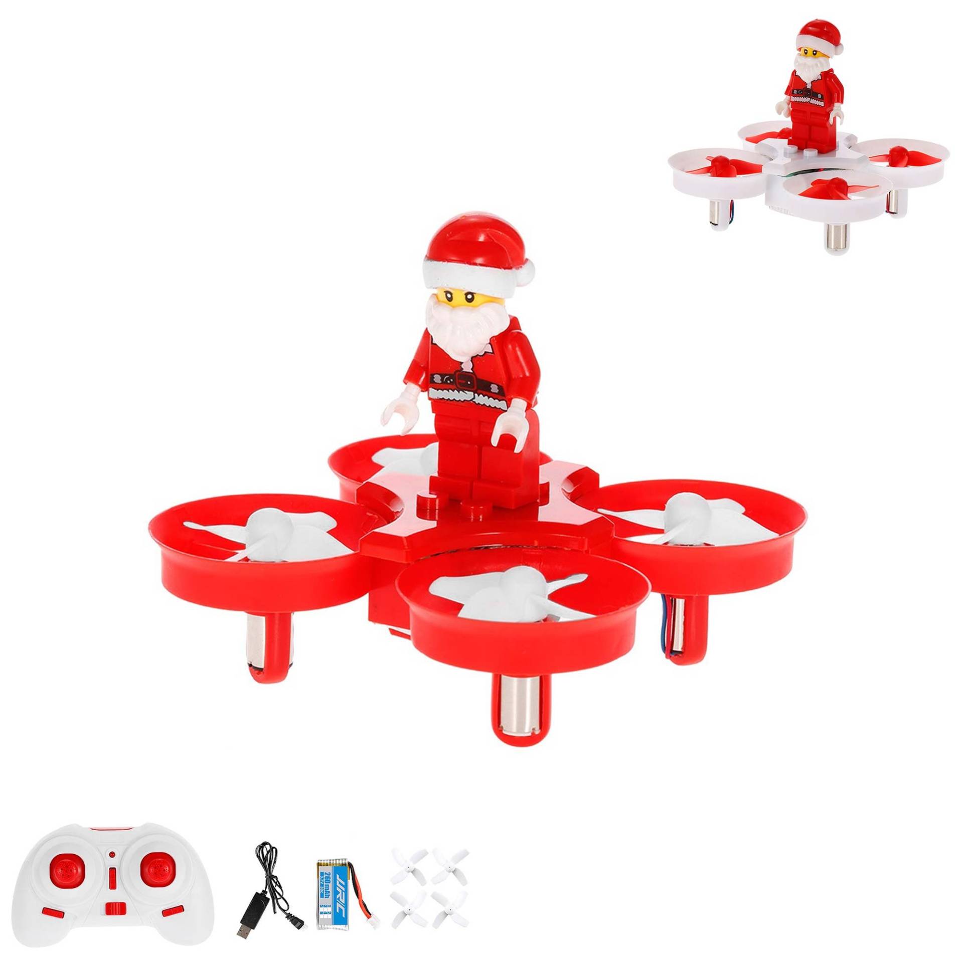 RC-ferngesteuerte 4 Kanal-Mini-Drohne, Quadcopter mit Musik, 3D-Flip, Rückholfunktion, Headless-Mode, Spielzeug UFO-Drone mit wunderschöner LED und Baustein-Figur, Quadrocopter f. Kinder u. Erwachsene von njoyn