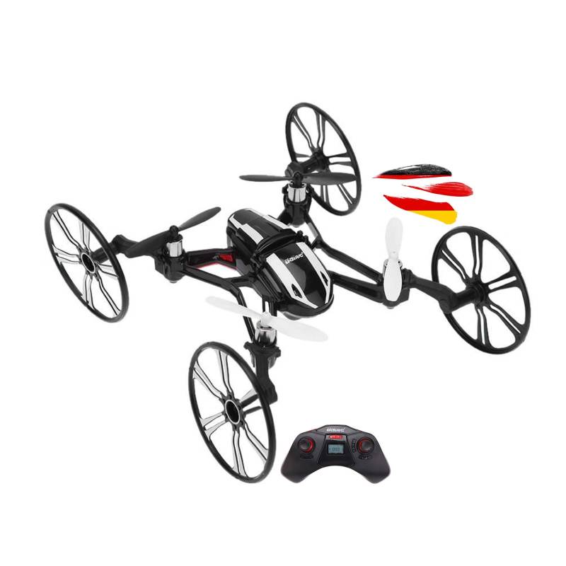 RC ferngesteuerte 4-in-1 Hybrid-Drohne mit HD-Kamera, Quadcopter mit LED-Beleuchtung, Quadcopter für Flug- u. Bodeneinsätze, Drone mit 3D-Flip Looping, Spielzeug Quadrocopter für Kinder und Erwachsene von njoyn