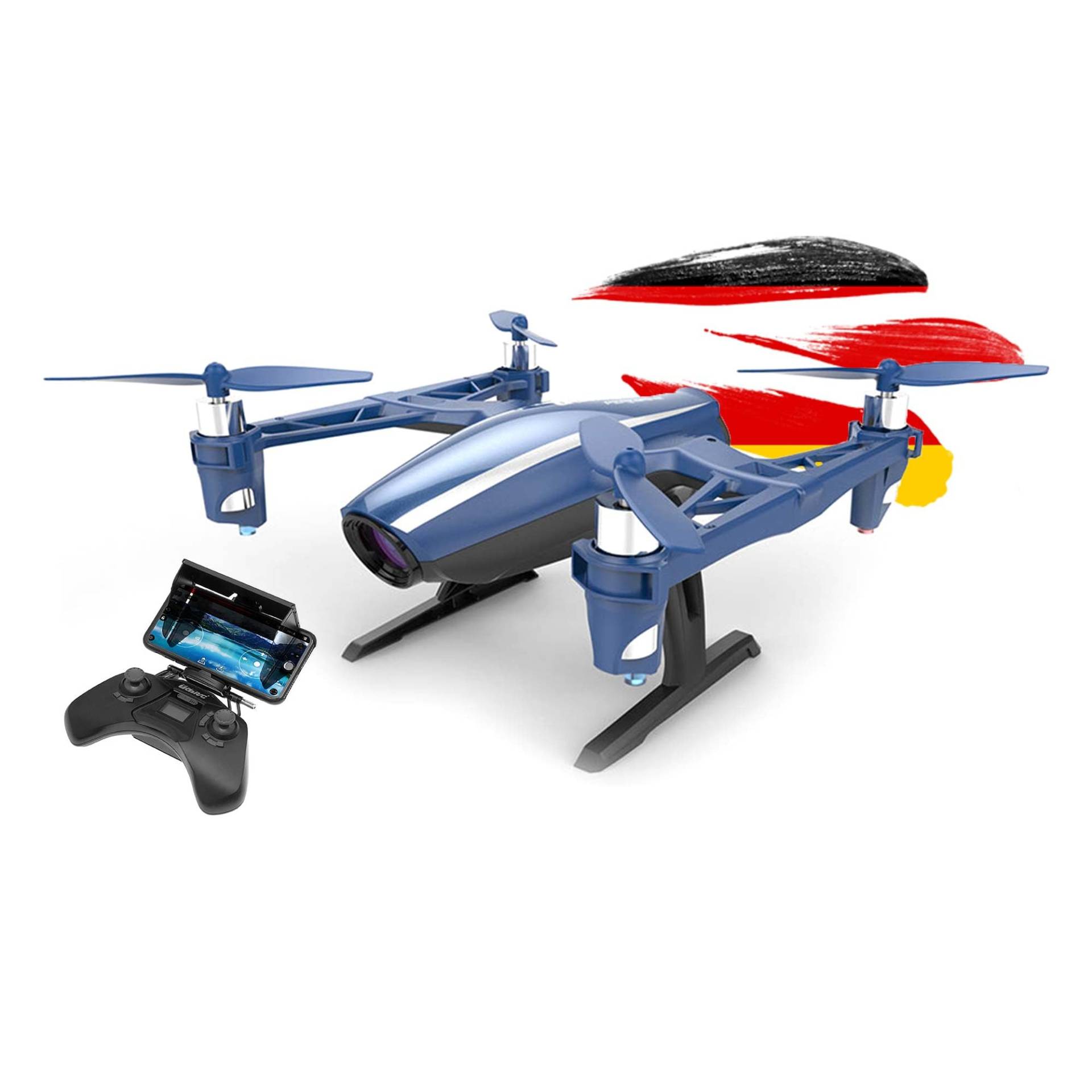 RC ferngesteuerte Drohne mit FPV WiFi 120° Weitwinkel Live HD-Kamera, Quadcopter mit Echtzeitübertragung, Drone mit Gravity-Sensor und APP-Steuerung, Spielzeug Quadrocopter für Kinder und Erwachsene von njoyn