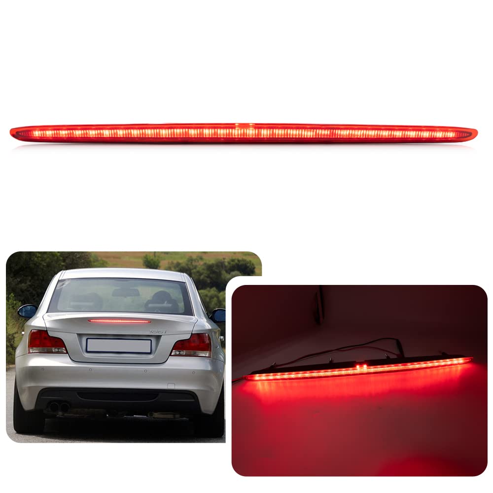 1 x Rote Linse LED Dritte Bremsleuchte Hohe Montage Bremslicht für BMW 1er E82 E88 Coupe Cabrio 2007-2013 Heckklappe High Level 3. Bremsleuchte Rücklicht von njssjd