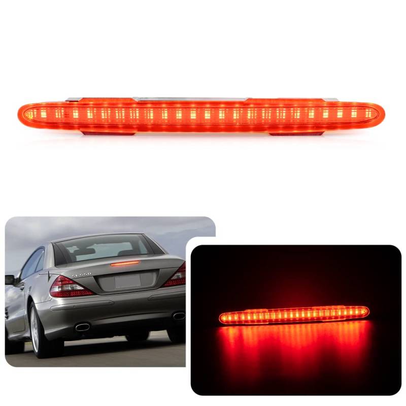 1 x rotes LED-Bremslicht für Mercedes Benz SL-Klasse R230 2001–2012 Heckklappenbremslicht mit hoher Halterung, dritte Bremsleuchte von njssjd