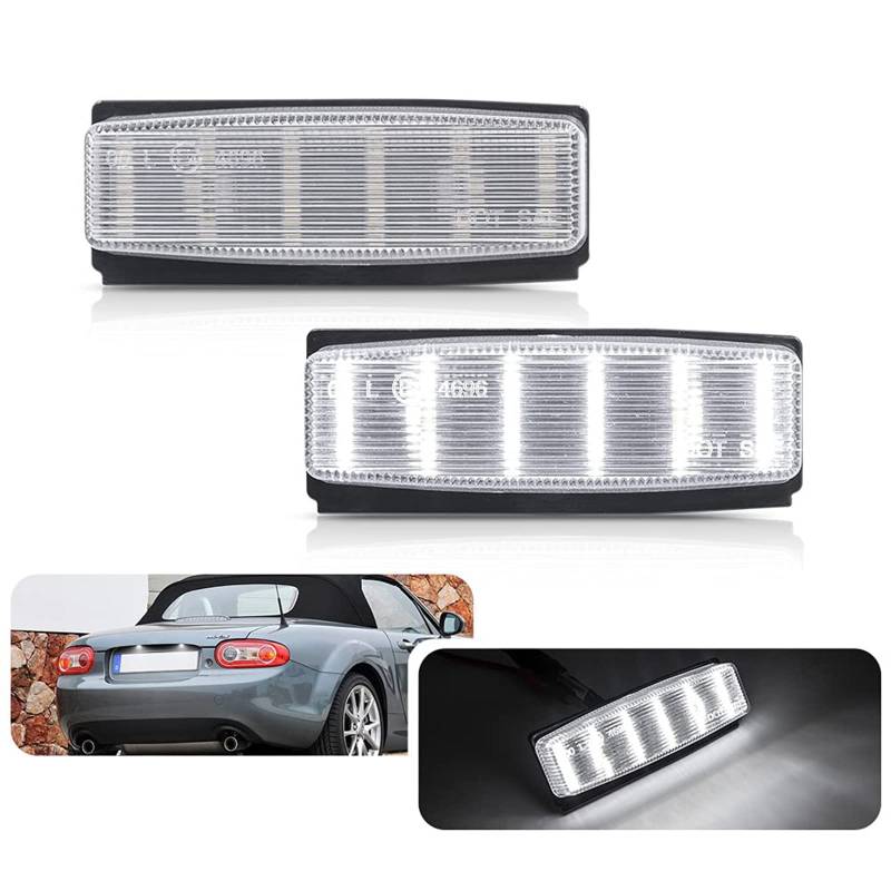 njssjd LED-Kennzeichenbeleuchtung für 124 Spider Abarth ab 2017, MK3 M-azda Miata MX-5 NC 2006–2015, Canbus, fehlerfrei, 2 Stück von njssjd