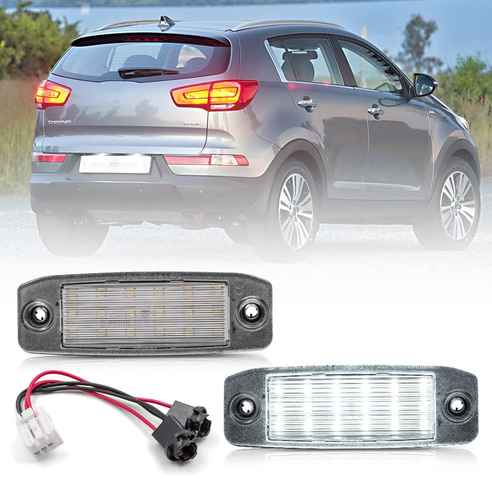 njssjd 2 x LED-Kennzeichenbeleuchtung für Kia Sportage Type SL 2011-2016, Kia Sportage Type NQ5 2021-, Kia Sportage PHEV 2022-, Hyundai Sonata 10 / YF 10MY 2010- von njssjd