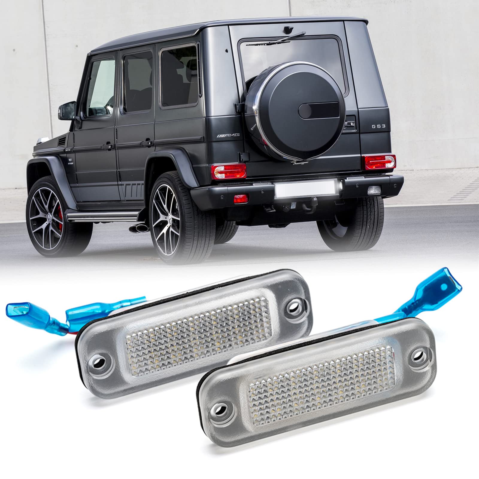 njssjd Canbus LED-Kennzeichenbeleuchtung für 2012, 2013, 2014, 2015, 2016, 2017, 2018, Mercedes Benz W463 G-Klasse, G-Klasse, G-Wagon 6000 K, Xenon-Weiß, 2 Stück von njssjd