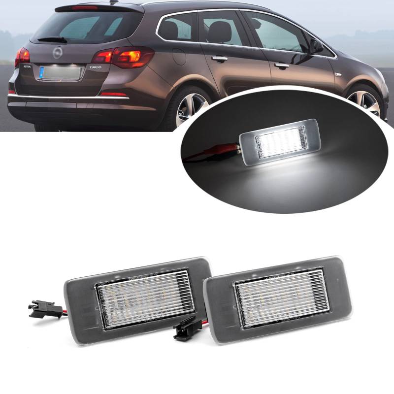 Canbus LED-Kennzeichenbeleuchtung für Astra J Sports Tourer (Kombi) 2010–2015 für Zafira Tourer C 2011-UP OEM#:1224006 13578958, 2 Stück von njssjd