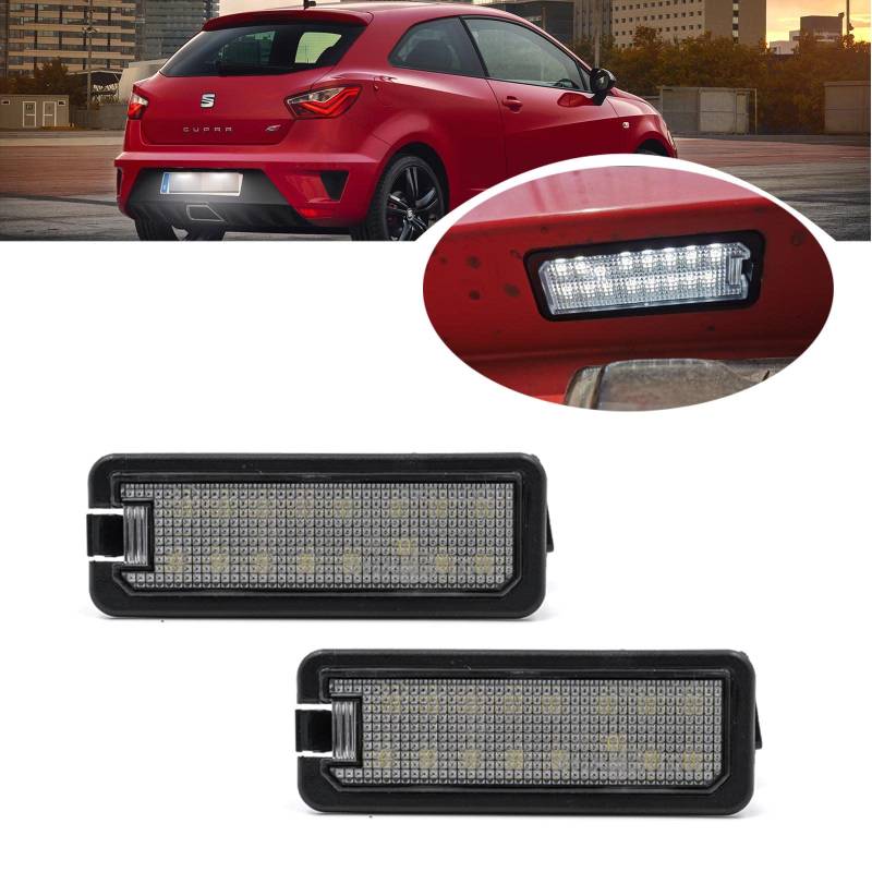 njssjd Canbus LED-Kennzeichenbeleuchtung für Seat Ibiza FR Cupra MK4 IV Altea XL 6000 K Xenon-Weiß, 2 Stück von njssjd