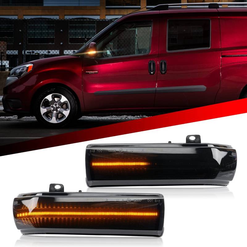 njssjd Dynamische LED-Außenspiegel-Blinker, kompatibel mit 2010–2022 F.iat Doblo, 2012–2022 O.pel Combo Bernstein Sequentielle Seitenspiegel-Blinker Lampe Repeater Blinker von njssjd