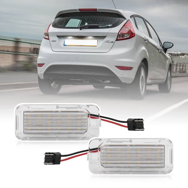 njssjd LED-Kennzeichenbeleuchtung für Focus MK2 MK3 Fiesta MK6 Mondeo MK4 Kuga Galaxy S-Max C-Max Canbus fehlerfrei, 12 V, 6000 K, 2 Stück von njssjd