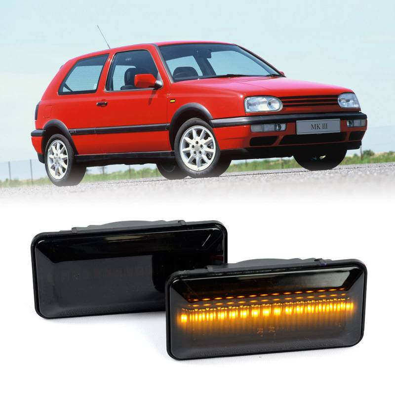 LED Seitenmarkierungsblinker Blinker kompatibel mit 1992-1995 V/W Golf III, V/W Vento, 1993-1994 Seat Ibiza II, Toledo, Cordoba Blinker Repeaters von njssjd