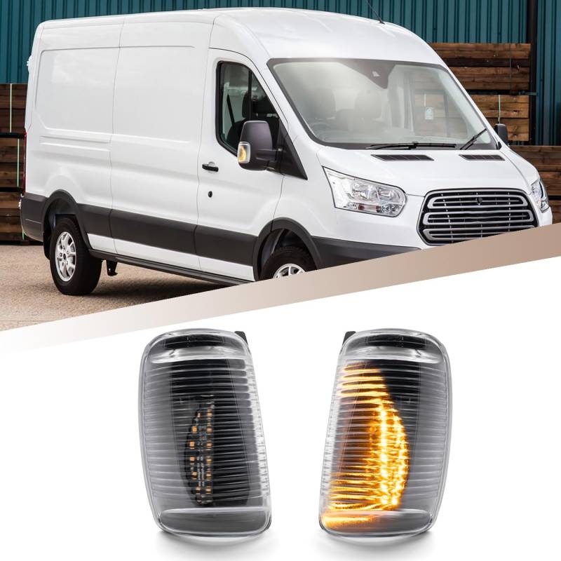 LED Seitenspiegel Blinker Blinker Licht Kompatibel mit Ford Transit MK8 2014-up Seitenspiegel Seitenspiegel Blinker Lampe Klare Linse von njssjd