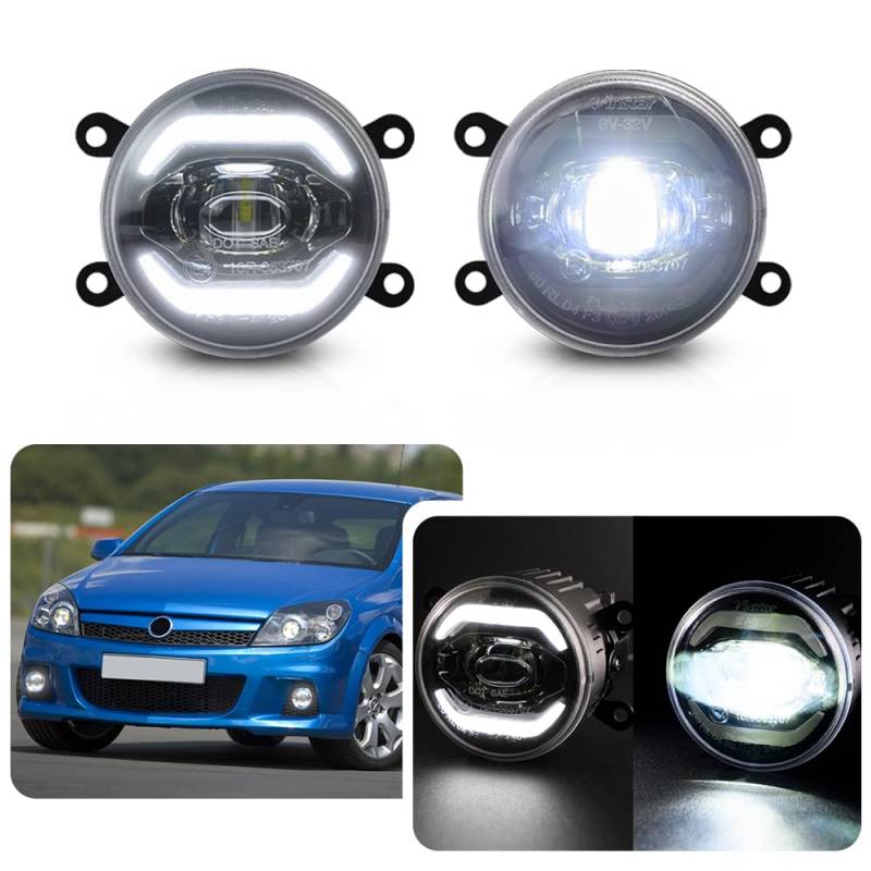 LED Tagfahrlicht Nebelscheinwerfer Montage für Opel Opel Astra H OPC GTC Astra G Vectra C OPC Tigra Twintop 6000K Weiß Fernscheinwerfer DRL Kit von njssjd