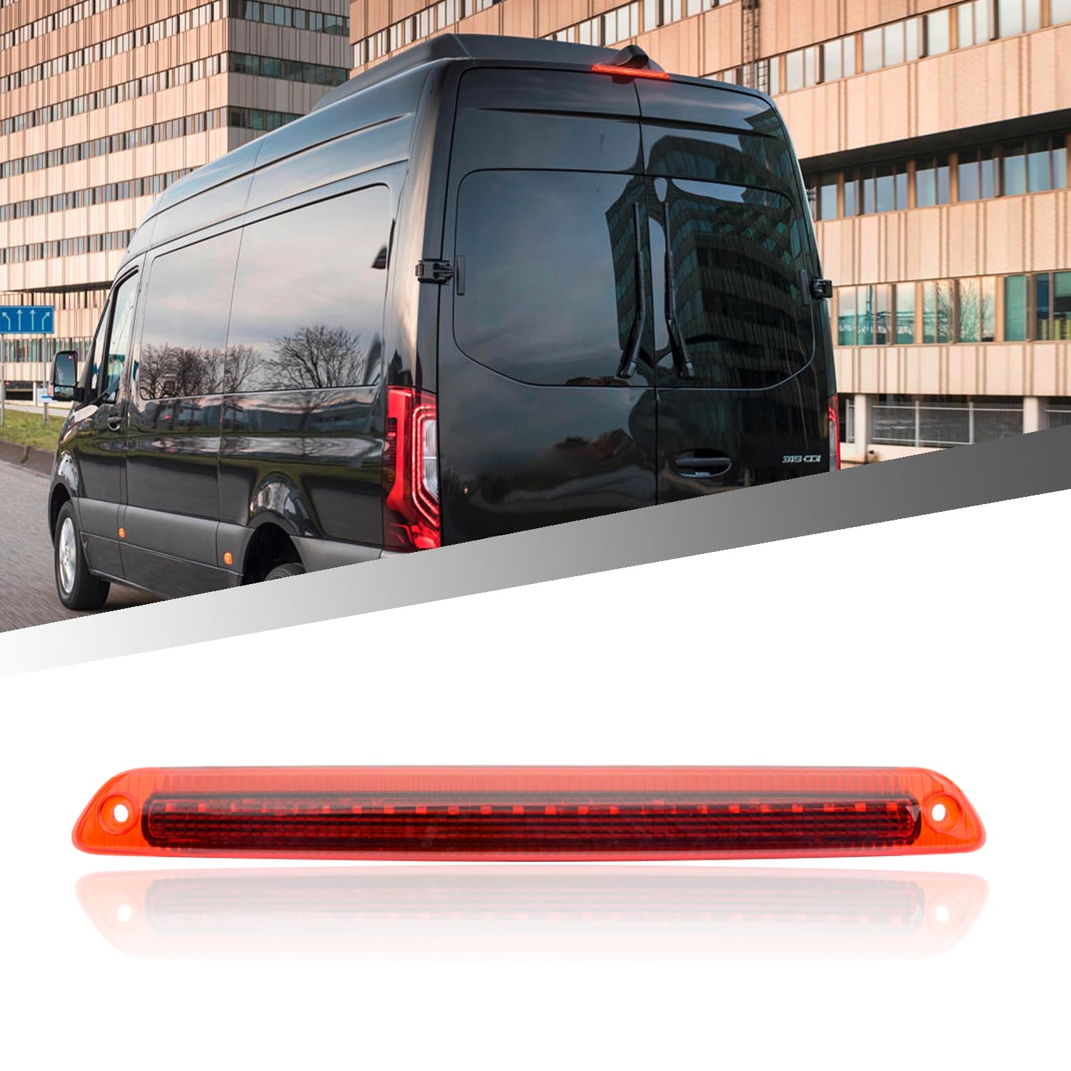 njssjd 1 x LED-Bremslicht, zentrale hohe Halterung, Bremsleuchte für 2006–2023 M.ercedes Benz Sprinter W906 W907 W910, 2006–2016 V W C.rafter Hinteres hohes Niveau 3. Bremslicht von njssjd