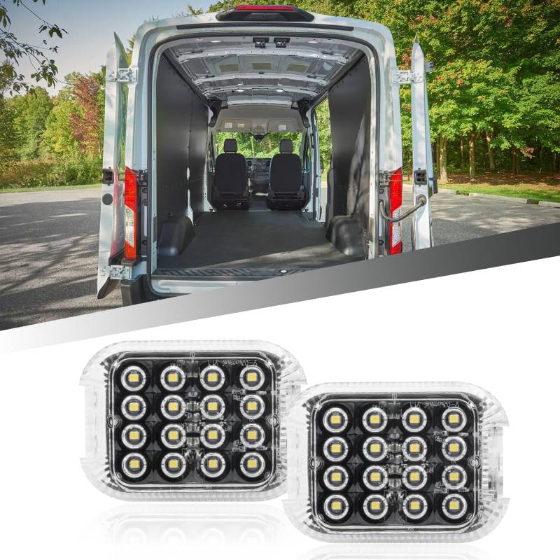 njssjd 2 Stück LED-Laderaumbeleuchtung hinten für 2000–2024 F.ord Transit MK6 MK7 MK8, F.ord Transit Courier/Custom/Connect Panel Van Innenladeraum-Kabinenlampe von njssjd