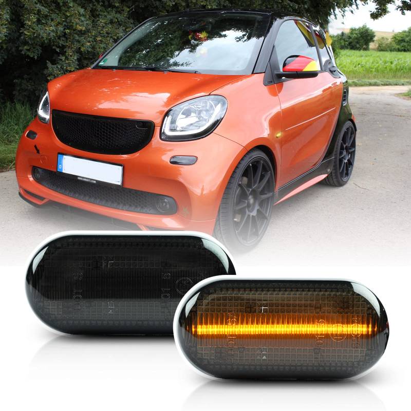 njssjd 2 Stück LED-Seitenmarkierungsleuchten, kompatibel mit Smart Fortwo 453 2014–2018, O.pel Vivaro 2001–2014, bernsteinfarbene Blinker von njssjd