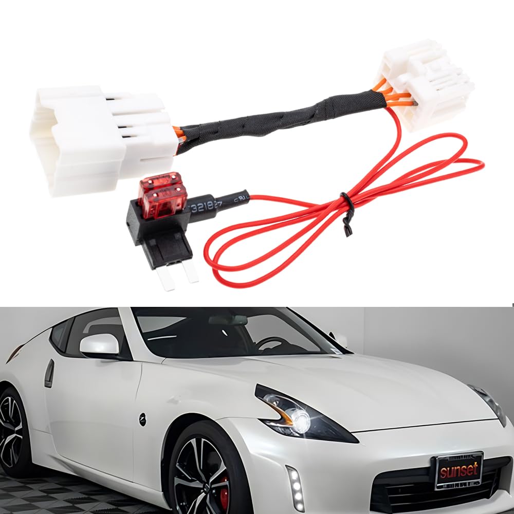 njssjd DRL Kabelbaum-Adapter für 2013–2020 Nis.san 370Z & Nismo mit LED-Tagfahrlicht, Always.On-Funktion, Plug-and-Play, Fern-/Abblendlicht-Adaptermodul-Set von njssjd