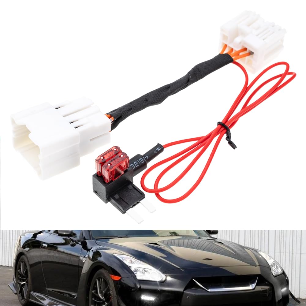 njssjd DRL Kabelbaum-Adapter für 2017–2021 Nissan GT-R R35 EBA nur mit LED DRL, DRL Nebelscheinwerfer-Kabelbaum-Adaptermodul-Set, Plug-and-Play von njssjd