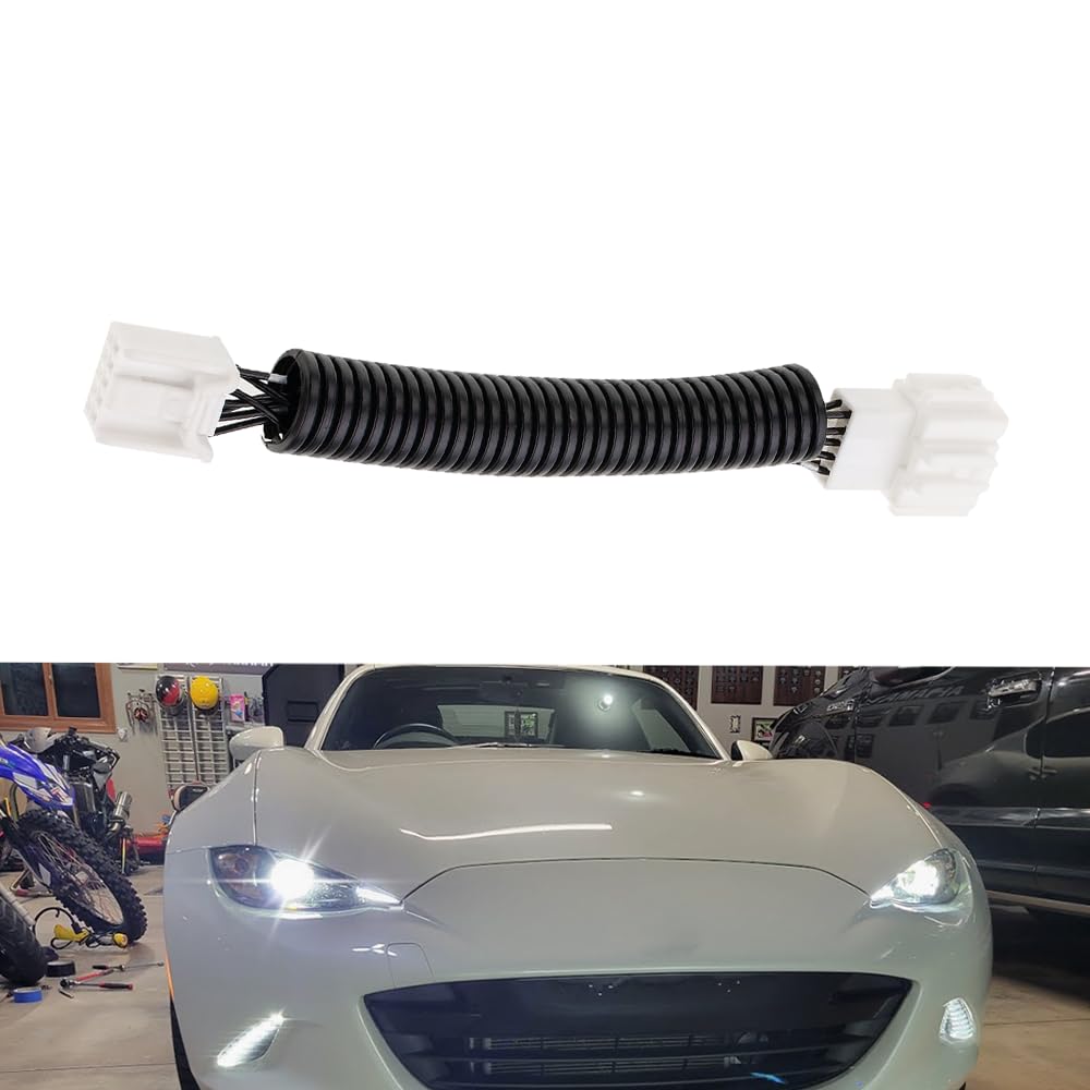 njssjd DRL Kabelbaum Adapter für M.azda MX-5 ND 2016-2023 mit LED DRL, DRL Nebelscheinwerfer Kabelbaum Adapter Modul Kit, Plug and Play Hoch-Niedrig-Band Adapter von njssjd