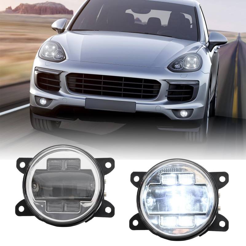 njssjd LED Nebelscheinwerfer mit Blinker DRL für 2014-2018 P.orsche Macan, 2010-2017 P.orsche C.ayenne 958 Nebelscheinwerfer vorne (Klarlinse) von njssjd