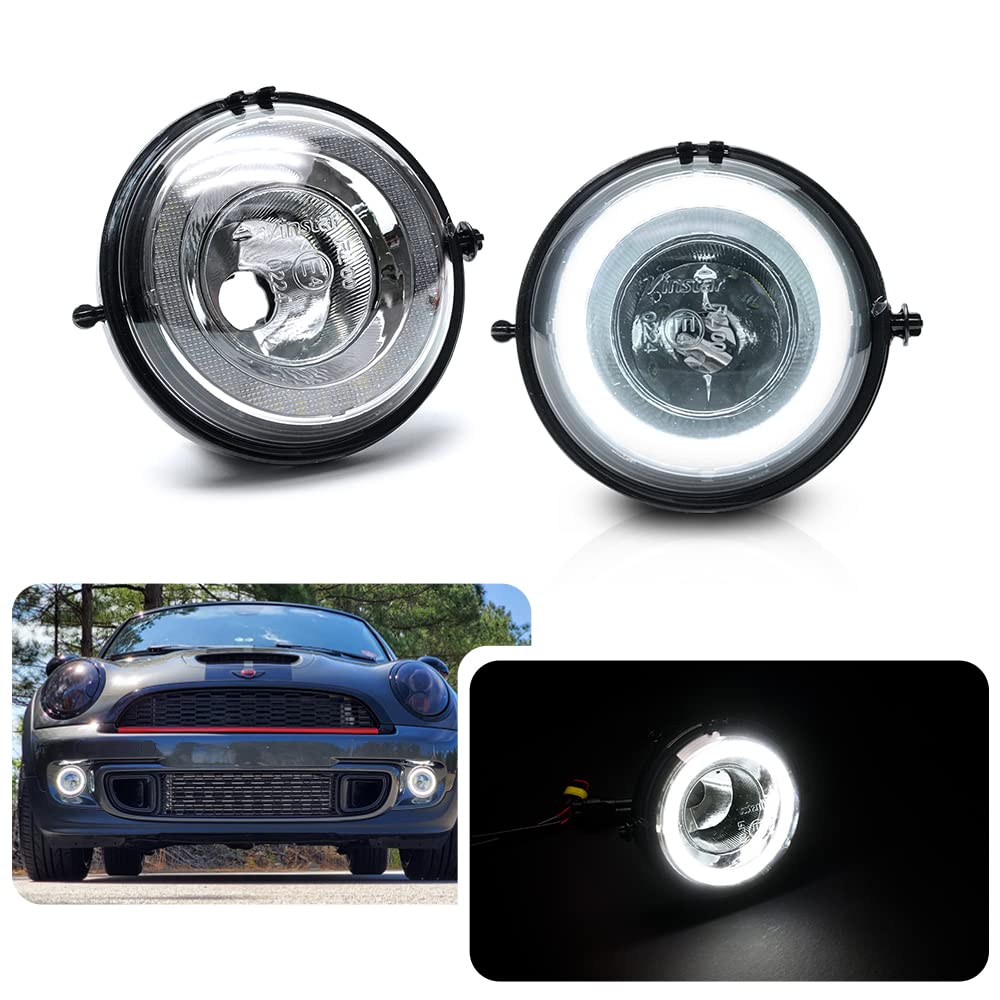 njssjd LED Tagfahrlicht Halo Ring DRL Nebelscheinwerfer für Mini Cooper R55 Clubman R56 R57 R58 R59 R60 Countryman R61 Paceman von njssjd