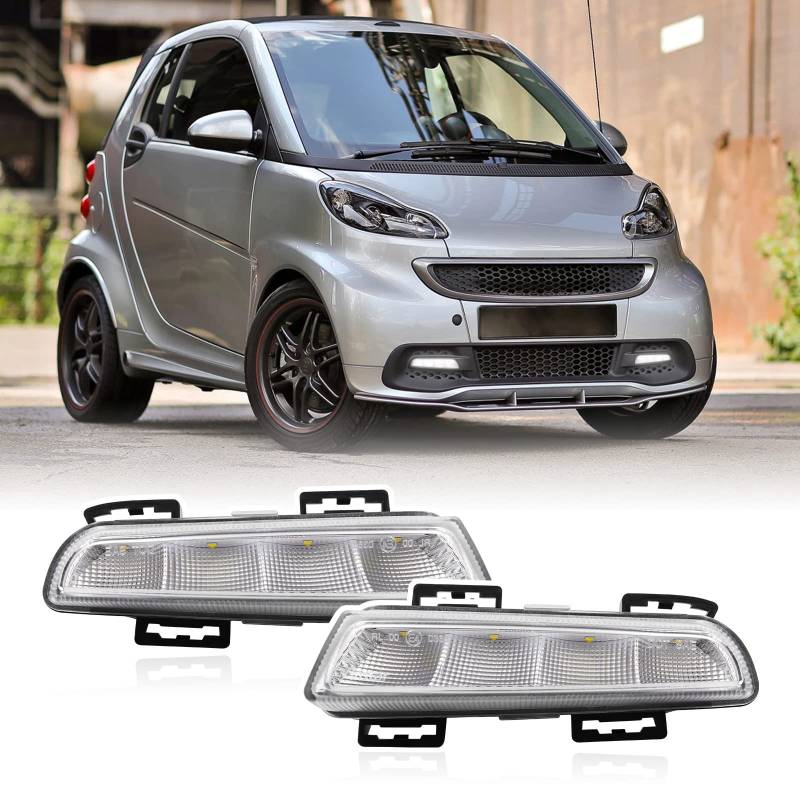 njssjd LED-Tagfahrlicht-Lampen-Set, kompatibel mit 2013 2014 2015 LCI Smart Fortwo W451 Xenon Weiß LED-Positionslicht von njssjd