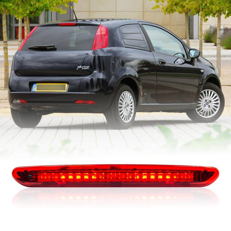 njssjd Rotes Licht, rote LED, drittes Bremslicht, hintere hohe Halterung, für F.iat Grande Punto 05–12 Punto Evo 08–12 Punto 12–18 Abarth Grande Punto 08–12 Abarth Punto Evo 08–15 von njssjd