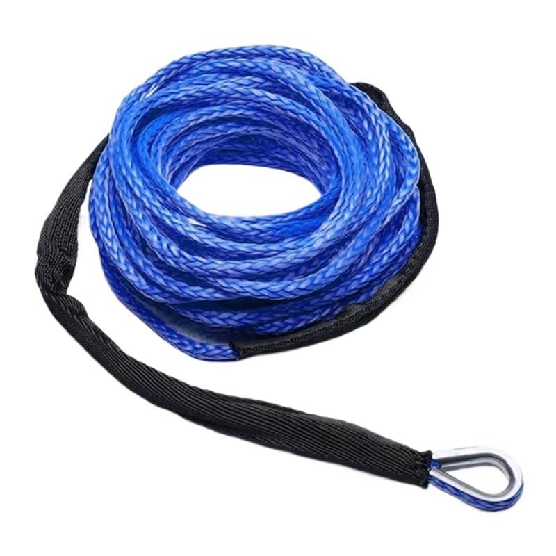 15m 6mm/7mm Abschleppen Winde Kabel Seil String Linie Synthetische Faser 5800lbs/7700lbs/9300lbs(6mmx15m blue) von nmbhus