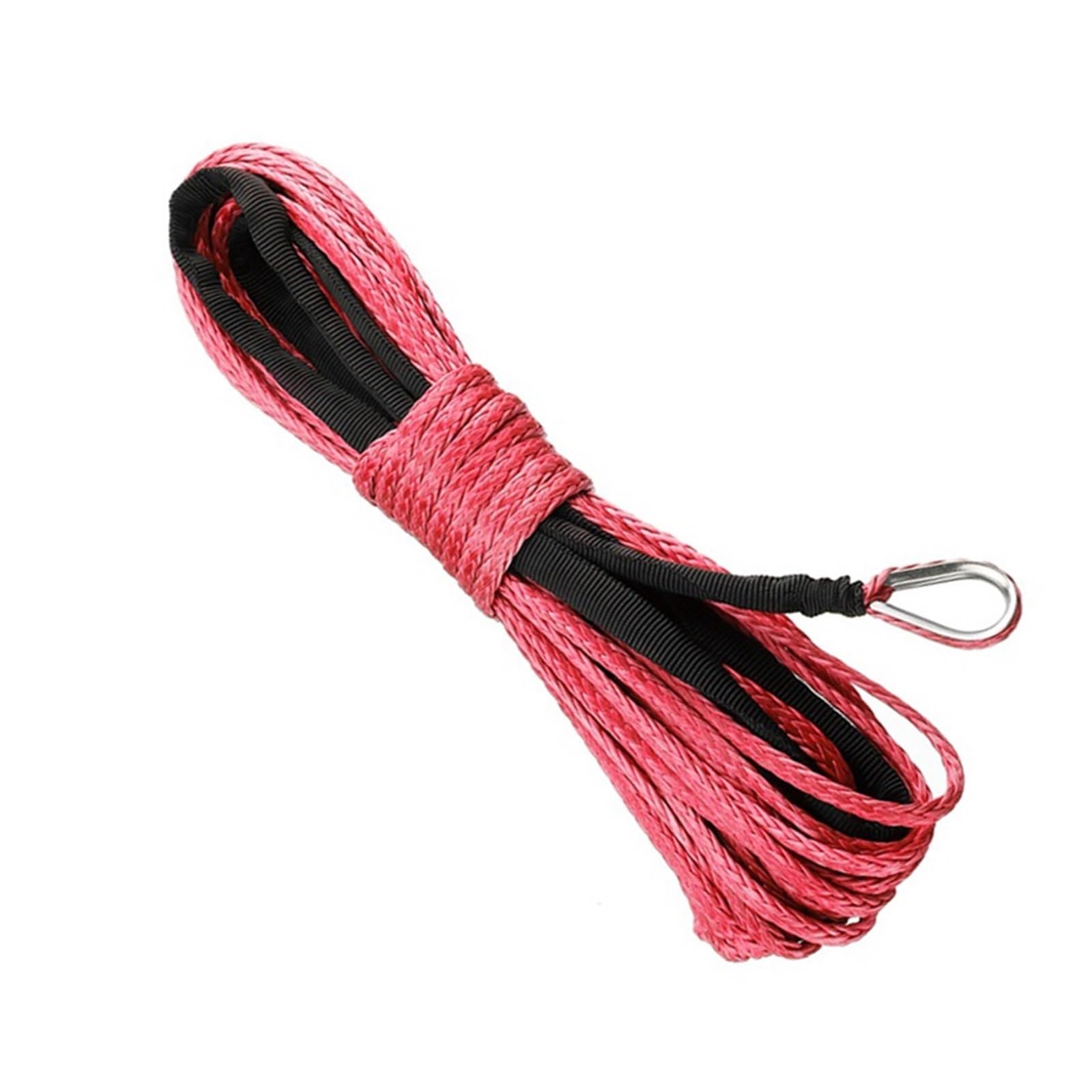 for ATV UTV SUV 4X4 4WD 5mm 15m Kabel Seil String Linie Synthetische Faser Abschleppen Winde Synthetische Faser 5500lbs/7700lbs(Red) von nmbhus
