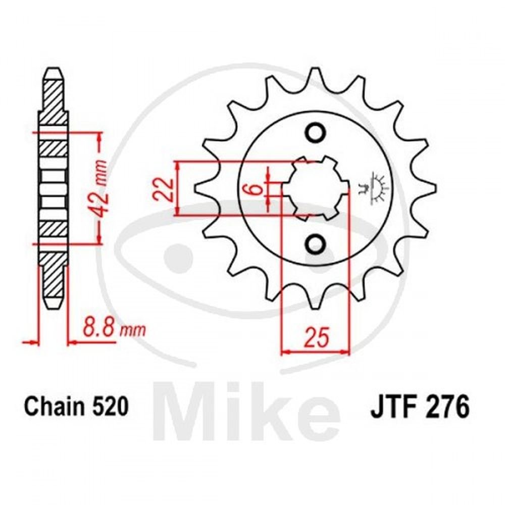 Ritzel für Kettenkits Teilung 5/8 x 1/4 R10,16 (520) 50-32003-15 von noname