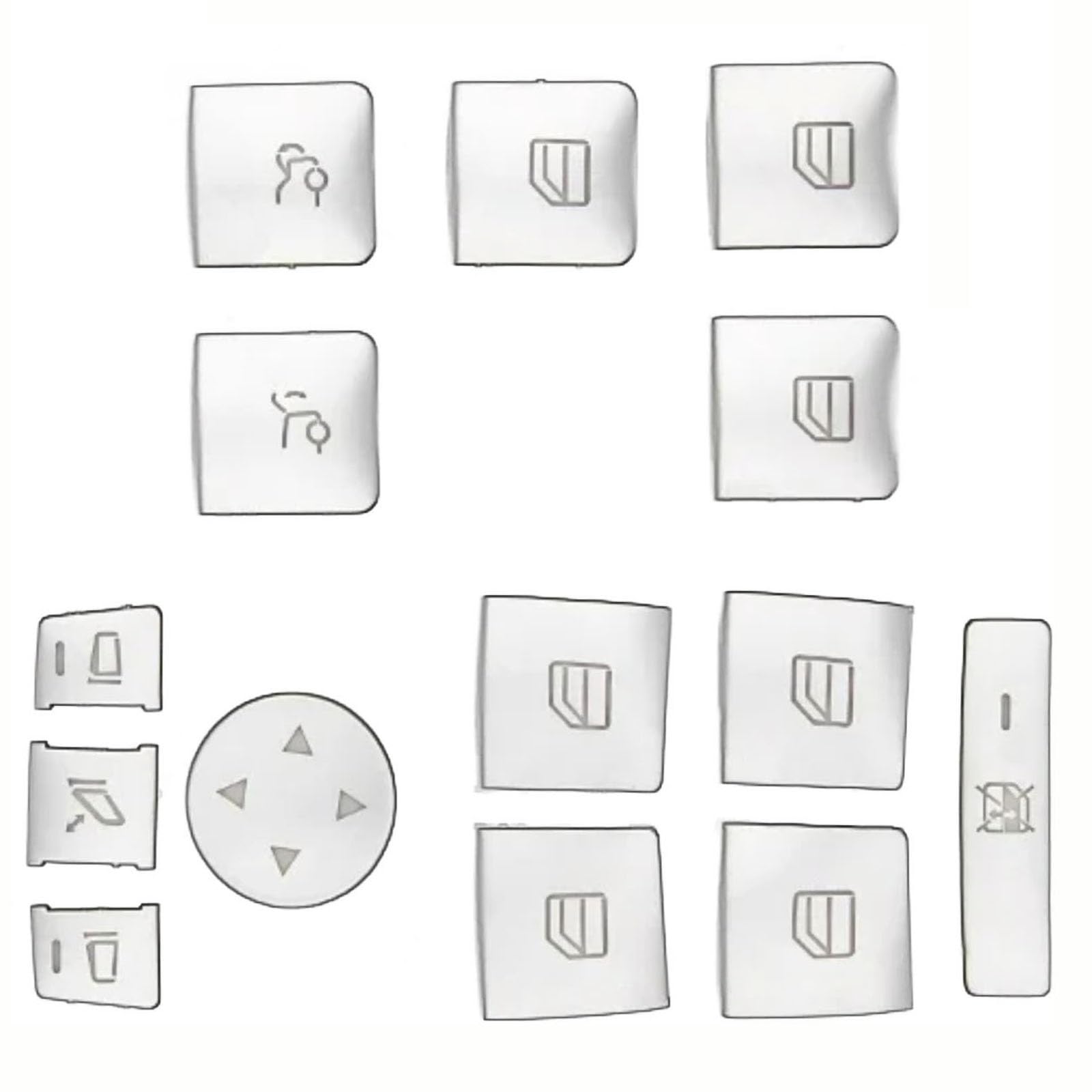 nongyo Auto-Innenraum-Aufkleber Kompatibel Mit Benz Für C-Klasse 2010 2011 2012 2013 2014 Autofensterglas-Liftknopfverkleidung Knopfaufkleber Innenzubehör von nongyo