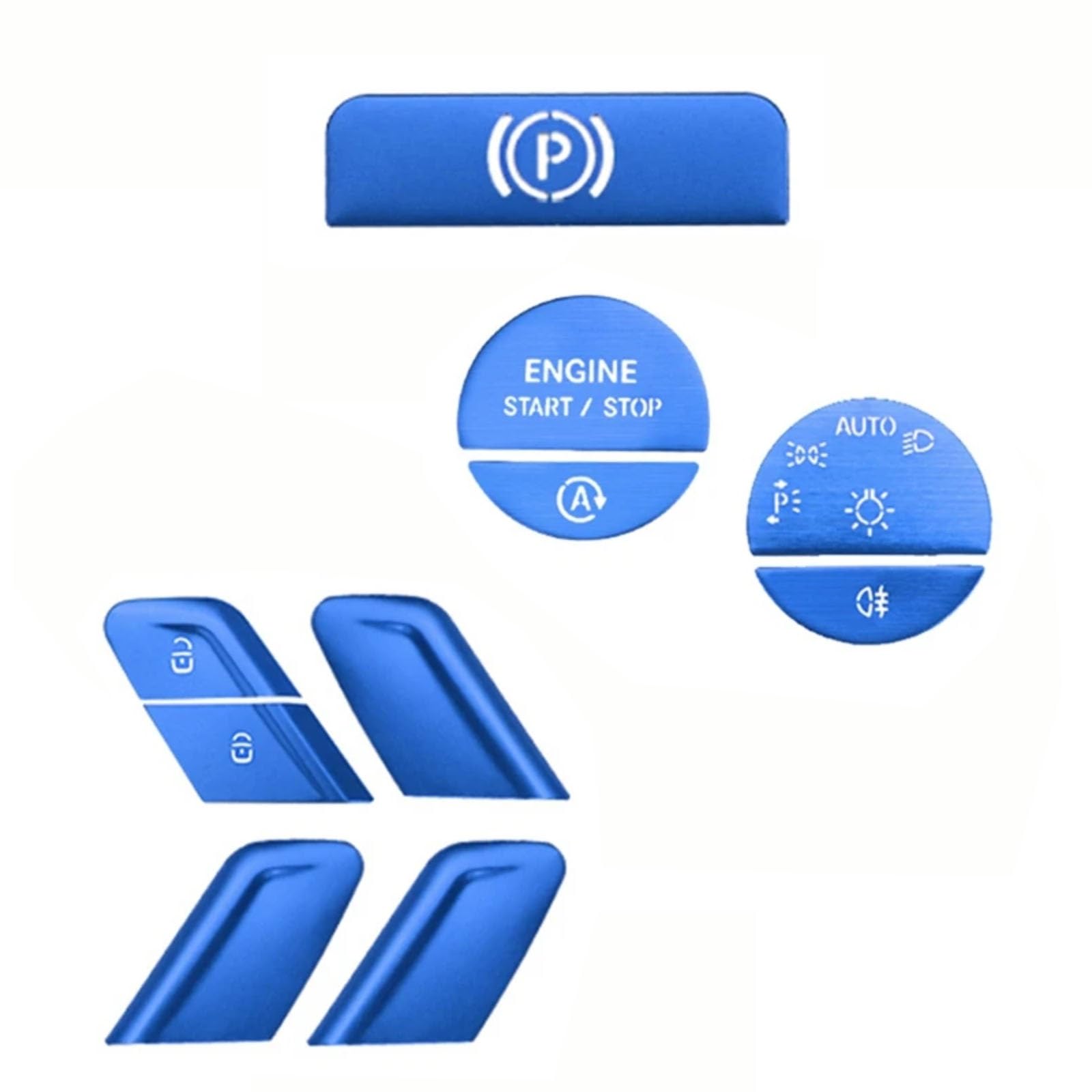 nongyo Auto-Innenraum-Aufkleber Kompatibel Mit Benz Für E-Klasse Für W214 2024 Autoinnenraum-Schlüsselstart-Handbremstürknopf-Aufklebersatz Autoinnenraum-Zubehör von nongyo
