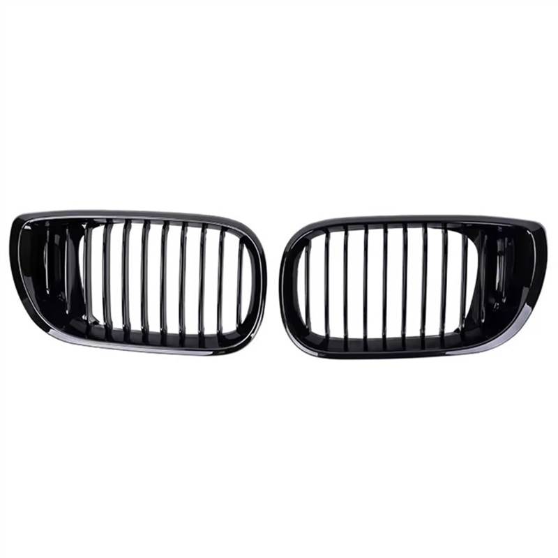 nongyo Auto-Kühlergrill Kompatibel Mit 3er E46 4-Türer 2002 2003 2004 2005. Auto-Frontnierengrill, Glänzend Schwarz, Einzellamellen-Kühlergrill, Ersatz von nongyo